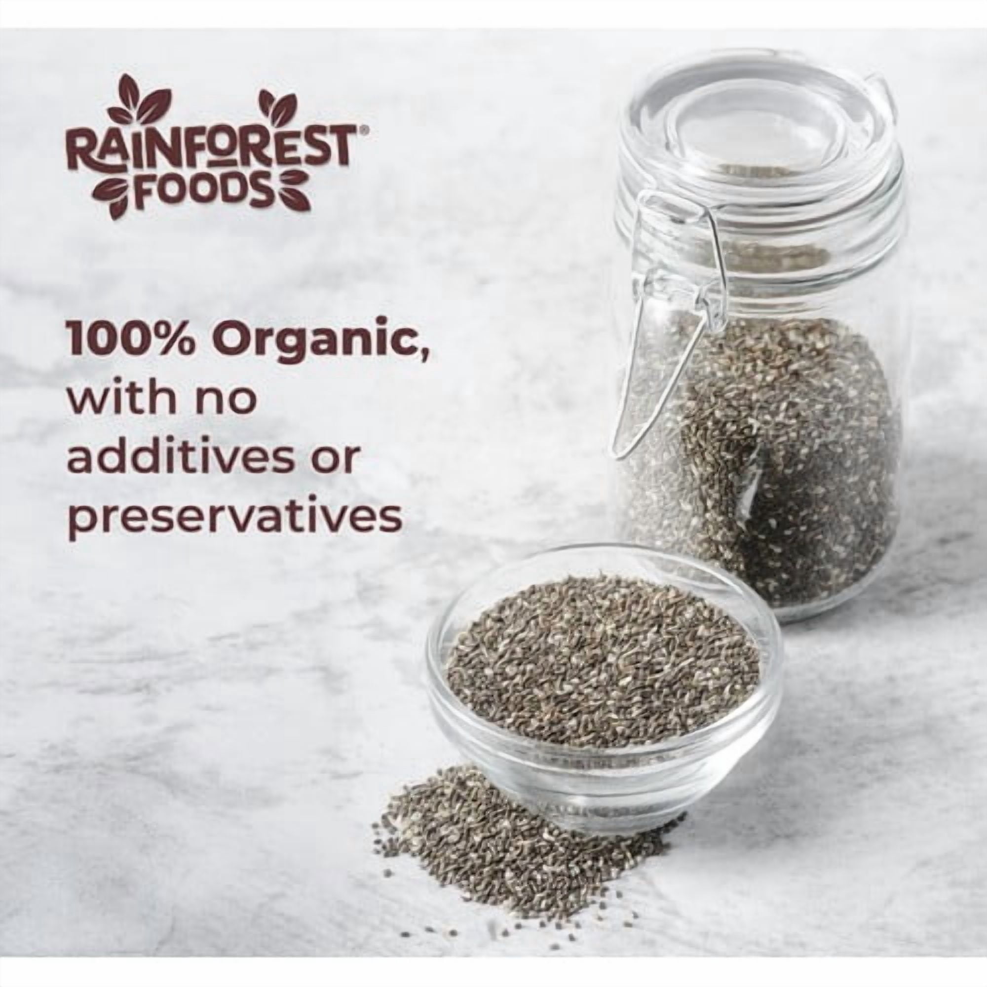 Rainforest Foods Organic Chia Seeds 300g, British Import (Pack of 3)