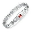 thumbnail image 5 of Double Heart Medical alert Bracelet for Women 7 1/2 inches Stainless steel Medical alert bracelets for asthma, 5 of 7
