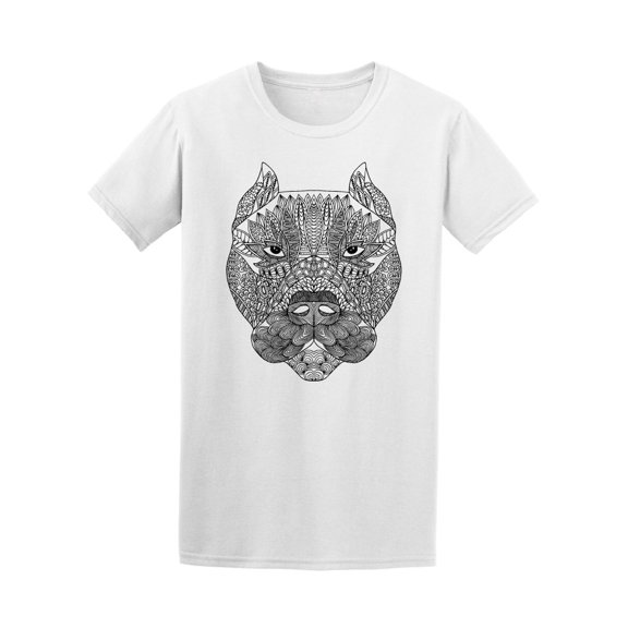 Cool Pitbull Black White Face Tee Men's -Image by Shutterstock