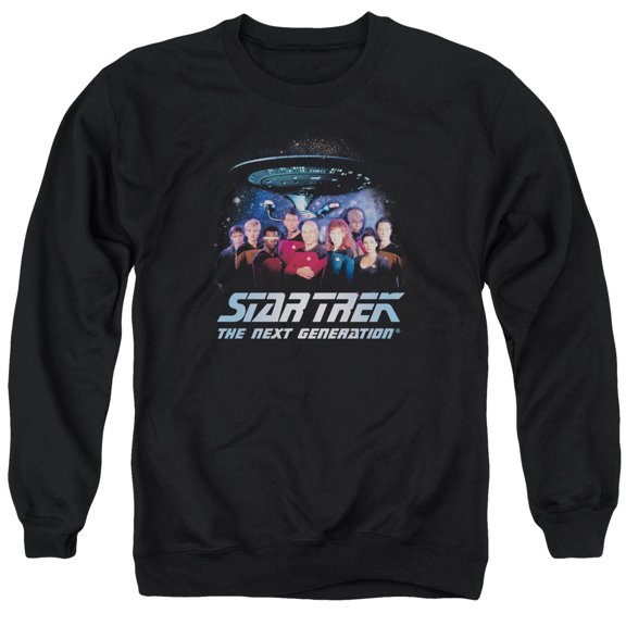 Star Trek Space Group Adult Crewneck Sweatshirt Black