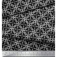 thumbnail image 3 of Soimoi Black Cotton Duck Fabric Quaterfoil Damask Print Sewing Fabric Yard 42 Inch Wide, 3 of 3