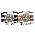 thumbnail image 1 of Rose dibujo Art flor de la planta Pulsera pareja de cuerdas de cuero Unbranded M, 1 of 3