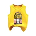 thumbnail image 2 of piuwrlz Summer Sports Sleeveles Vest Baby Girls Boys Quick Dry Tank Tops T-Shirt Round Neck Pullover Yellow Size 6 Years, 2 of 3