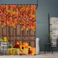 thumbnail image 5 of SUNOLIFE Fall Pumpkin Shower Curtain Autumn Farmhouse Waterproof Fabric Bathroom Curtain 47x64 in, 5 of 5