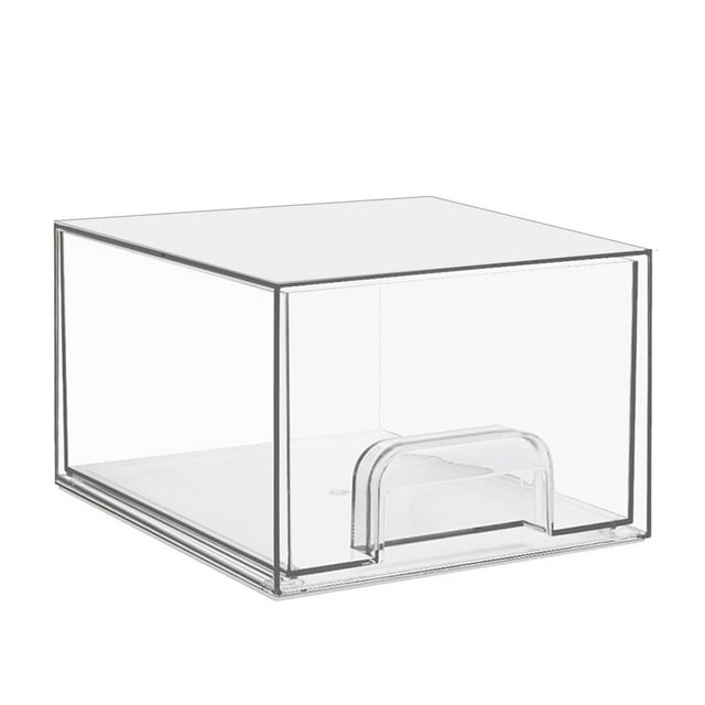 Visland Transparent Storage Box Stackable Cosmetic Organizer Drawer Large Capacity Stable Makeup Organizer Box Bathroom Counter Dresser Cabinets Vanity Container
