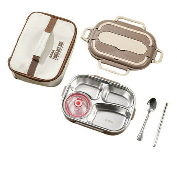 Pisexur Batería de cocina Lonchera portátil de acero inoxidable, lonchera aislante, lonchera para estudiantes, lonchera para exteriores. para la cocina del hogar
