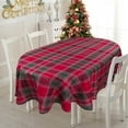 thumbnail image 3 of Christmas Oval Tablecloth for Table Smaller Than 54 x 96 inches, Waterproof Fabric Red and Green Plaid Table Cloths for Christmas(60 x 102 Inch), 3 of 6
