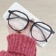 thumbnail image 1 of Gafas con montura grande para mujer, lentes para juegos de ordenador con luz azul, 0 dioptrías, rubor negro arena, 0 dioptrías, 1 of 5