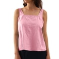 thumbnail image 5 of Htigea Linen Sleeveless Tank Tops Basic Summer Casual Crewneck Blouse Pink,M, 5 of 6