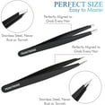 thumbnail image 3 of 4-Piece High Precision Stainless Steel Eyebrow, Facial Hair and Splinter Remover Tweezers with Leather Case, 3 of 7