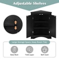 thumbnail image 4 of Home Corner Storage Cabinet, Bathroom Triangle Floor Storage Cabinet with Adjustable Shelves, Freestanding Floor Cabinet with 2 Doors (Black), 4 of 9