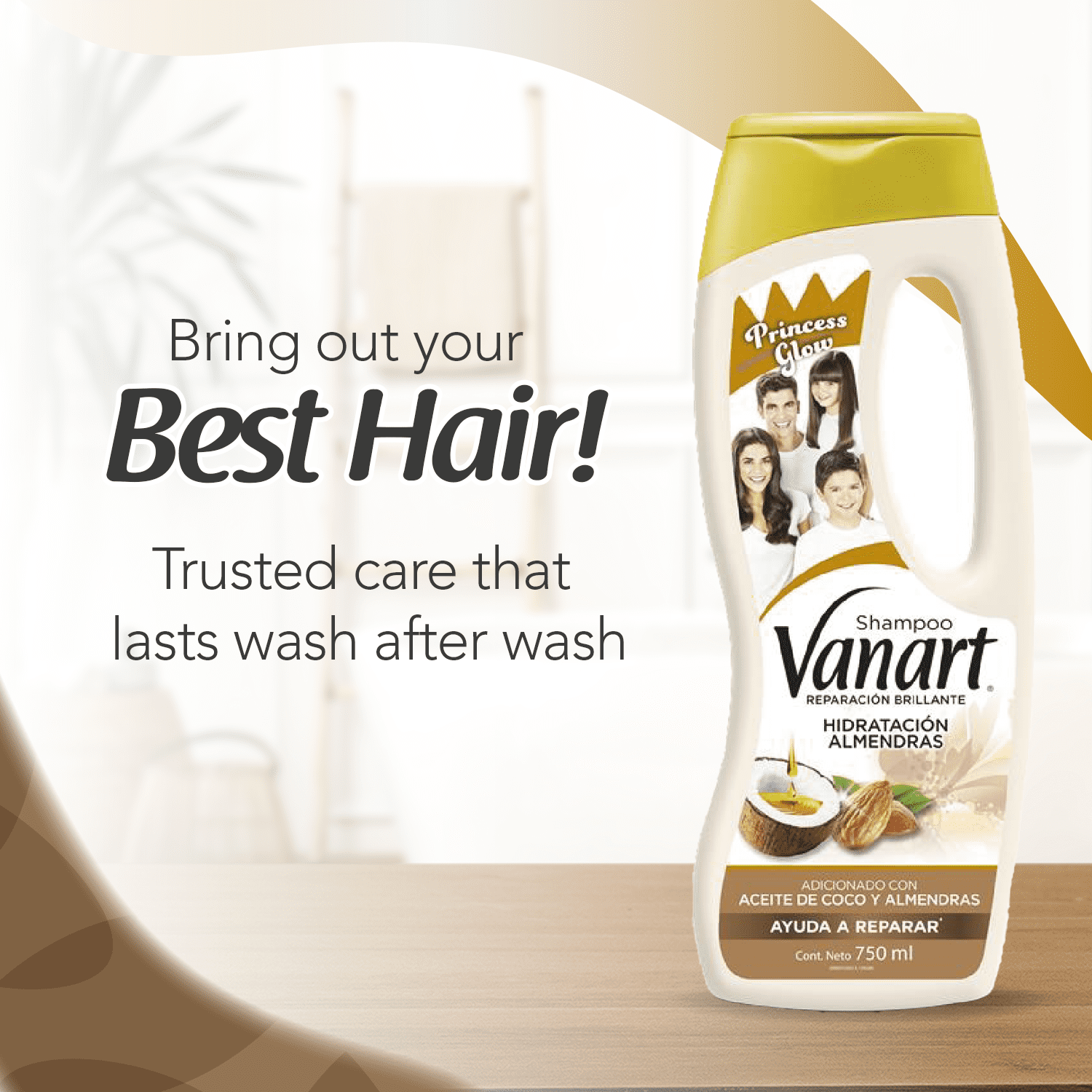 (2 pack) Vanart Almond Hydration Shampoo Luxurious Nourishment for Silky and Strong Hair,  25 Fo Bottle