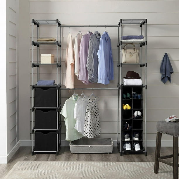 Mainstays Closet Organizer with Storage for Adult, 2-Tower 9