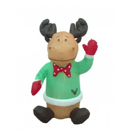 4 Airblown Inflatable Sitting Moose Lighted Christmas Outdoor