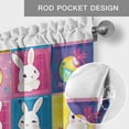 thumbnail image 5 of Cute Rabbit Valances for Windows Easter Bunny Egg Rod Pocket Curtain Valance Window Treatment Short Curtains for Kitchen Living Room, 58"x16", 5 of 9