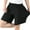 Black, variant on zeranth High-Waist Elastic Waistband Men Shorts Zipper Pockets Wide Leg Solid Color Mid-aged Ice Silk Sports Shorts