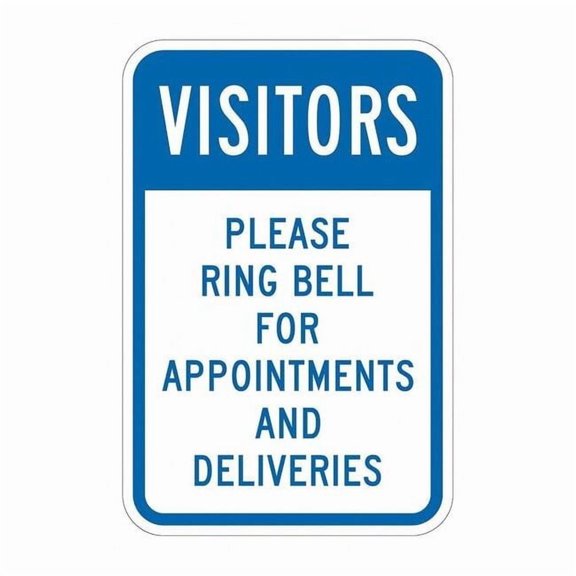 Lyle Rflctv Visitors Sign,18x12in,Aluminum T1-6125-EG_12x18