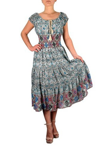 cinched waist midi dress