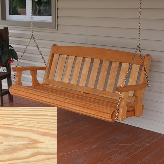 Amish Heavy Duty 800 Lb Mission Treated Porch Swing With Hanging Chains (4 Foot,... by