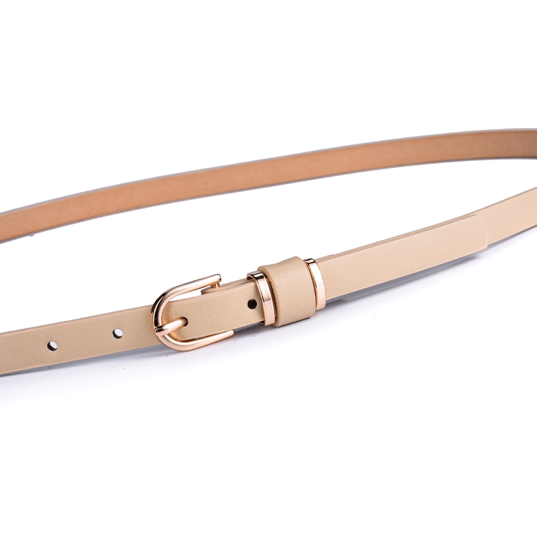 Beltox Women's Skinny Leather Khaki Belt Waist or Hips