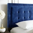 thumbnail image 4 of Boyd Sleep Pisa Blue Velvet Full Size Fully Upholstered Platform Bed Frame with Adjustable Headboard, 4 of 14