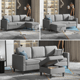 thumbnail image 6 of Puremind Sectional Sofa with Movable Storage Ottoman, Small L-Shaped Sectional Couch for Living Room/Apartment/Small Space, Light Gray, 6 of 6