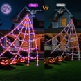 thumbnail image 3 of Luces LED con forma de telaraña para Halloween GORKAY 550, resistentes al agua, 3 of 7