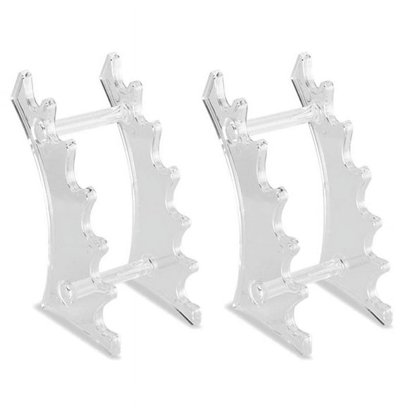 2X Acrylic 6-Slots Display Stand, Eyebrow Fountain Pen Pencil Jewelry Makeup Brush Rack Organizer Holder for Home, Clear