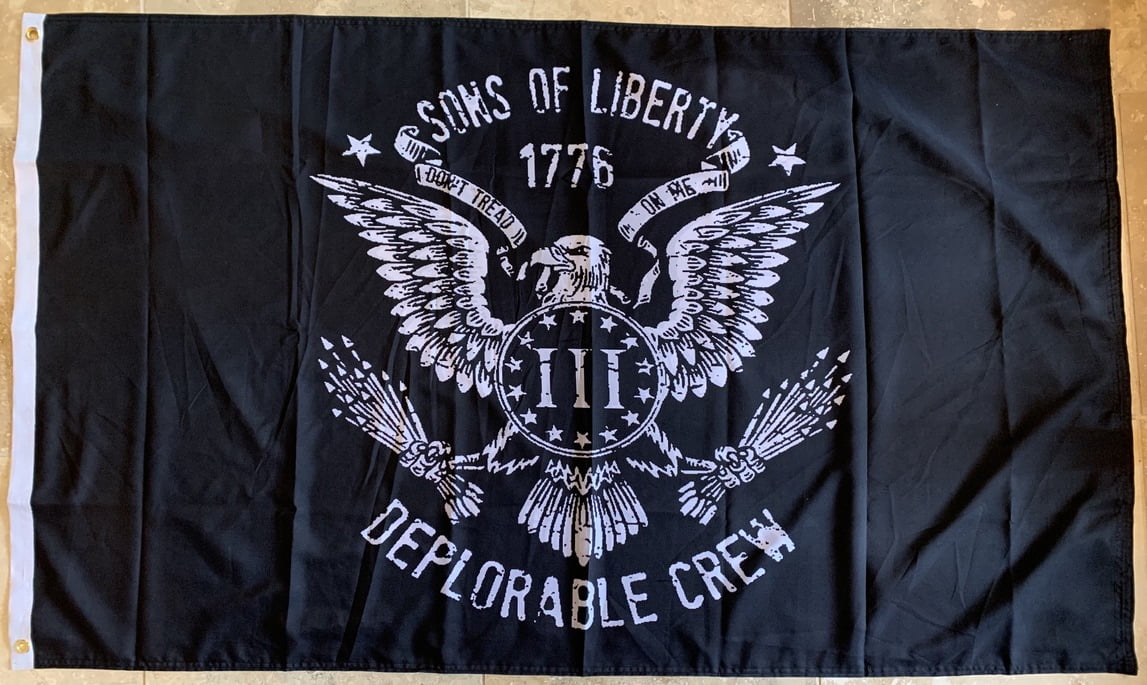 Sons Of Liberty Black Tactical 1776 Deplorable Crew Double Sided Flag ...