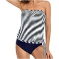 thumbnail image 3 of BSDJILFG Two-Piece Tankini for Women Loose Striped Print Tank Tops Camisole Tops and Bottom Shorts Swimwear Bathing Suits, 3 of 6