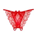 thumbnail image 4 of WMTBSRSW Women Lace Panties Crotchless Thongs Floral Lace Briefs with Cute Bow Center Underwear Low Rise Underpants Cheeky Naughty Thongs Underwear, 4 of 4