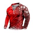 thumbnail image 4 of Pack De Playeras Para Hombre Camisa Navideña De Otoño E Invierno Para Hombre Camisa Superior Con Estampado De Árbol De Navidad En Capas Y Empalme De Colores Mixtos, 4 of 4