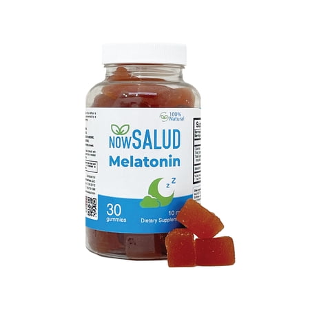 NowSalud Melatonin 10 Mg Gummies Dietary Supplement, 30 Count, Orange Flavored, 100% Natural