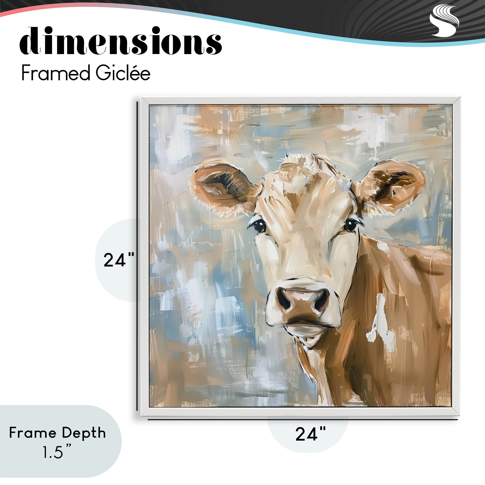 Stupell Industries The Brown Cow Abstract White Framed Giclee Art, design by Tina LeCour