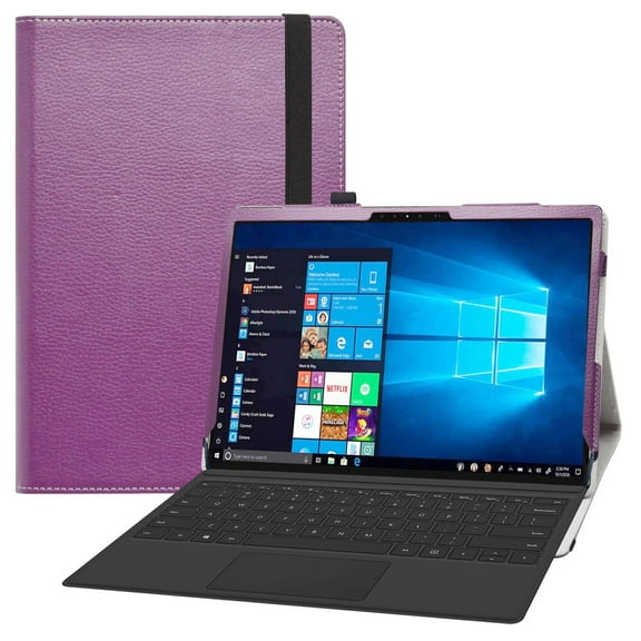 Labanema 13" Dell Latitude 7320 Detachable Case, PU Leather Folio Stand Protective Case, Cover for 13" Dell Latitude 7320 Detachable (Purple)