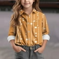 thumbnail image 2 of Riecok Girls Button down Shirt Lapel Collared Cute Printed Blouse Long Sleeve Lightweight Basic Trendy Fall Tops, 2 of 5