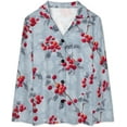 thumbnail image 4 of Top-kevin Women's Pajama Sets Snowy Branches Pattern Long Sleeve Lounge Sets Pjs Sleepwear with Pockets, 4 of 6