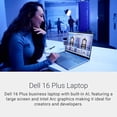 thumbnail image 2 of Dell 16 Plus Copilot+ PC AI Laptop, 16" FHD+ 1920 x 1200 IPS LCD Touchscreen, Intel Core Ultra 7 258V, 1080P Webcam, Backlit KB, Stylus Pen, Win11 Pro (32GB DDR5 RAM + 2TB SSD), 2 of 5