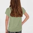 thumbnail image 4 of Karoyedx Toddler Girls T Shirts Girls Ruffle Short Sleeve Tops Kids Crewneck T Shirts Summer Basic Tees Blouses Green Size,11-12 Years, 4 of 5