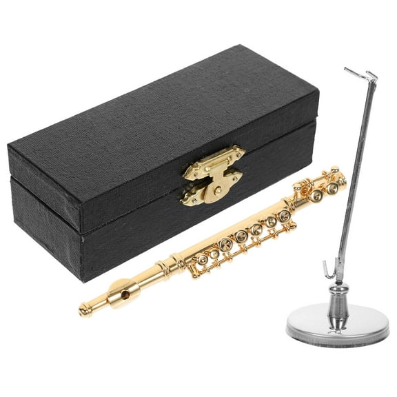 OUNONA 1 Set Realistic Flute Ornament Mini Flute Copper Golden for Home Decoration and Office Use