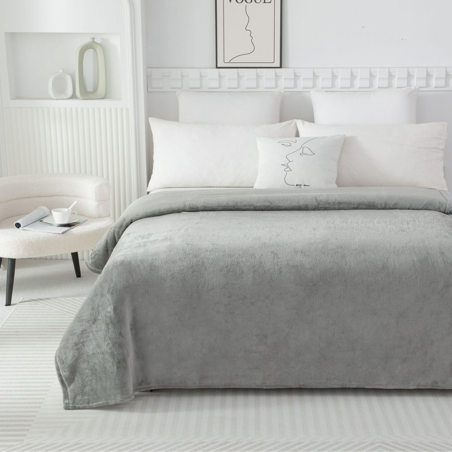 Mainstays Plush Blanket Gray T, Size: Twin - King