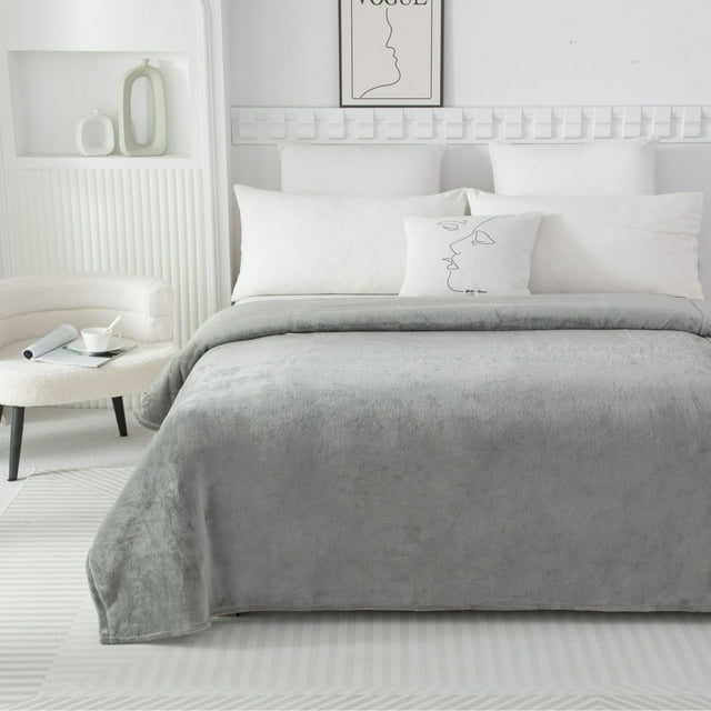 Mainstays Plush Blanket Gray DQ