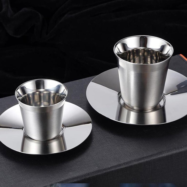 4Pcs Stackable Stainless Steel Coffee Mugs, Small Insulated Coffee Mug  Silver Tea Cups with Handle a…See more 4Pcs Stackable Stainless Steel  Coffee