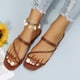 thumbnail image 4 of Sandalias planas de dos usos con tiras cruzadas de moda Wmkox8yii  ytu10643, 4 of 5