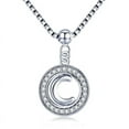 thumbnail image 3 of Alluring Letter Necklace | Platinum-925 Sterling Silver Adjustable Chain | Pave Charm Pendant Hypoallergenic | RJ Designs, 3 of 35