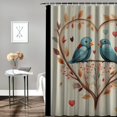 thumbnail image 2 of Orinice Stylish Shower Curtain with Hooks, Waterproof Blackout, Bird Beige Flower Relaxed and Cozy Shower Curtain Set, Long Elegant Watercolor Bathroom Curtain (Color : A, Size  36x72, 2 of 7