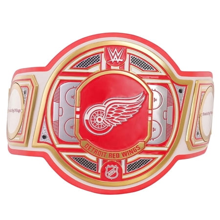 Detroit Red Wings Championship Belt Metal Plates Hand-Tooled Leather Strap Adult Size Collectible