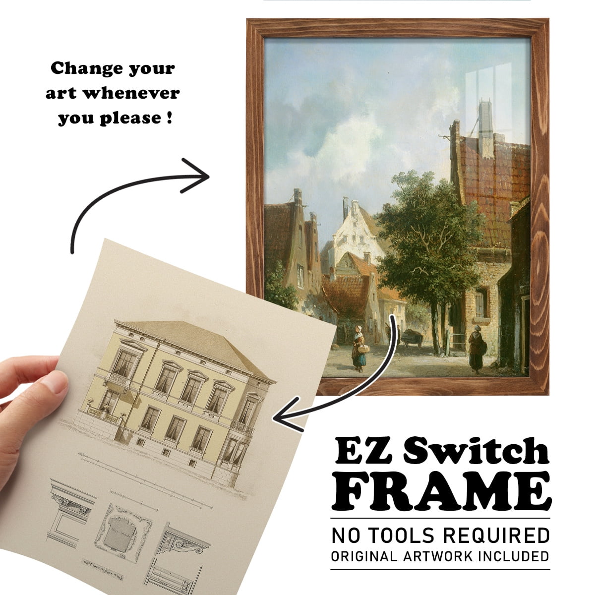 Estate and Plan VI -Framed Print w/glass-Walnut