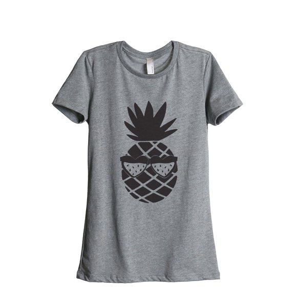 Thread Tank Pineapple Watermelon Sunglasses Women's Relaxed Crewneck T-Shirt Tee Heather Grey Small