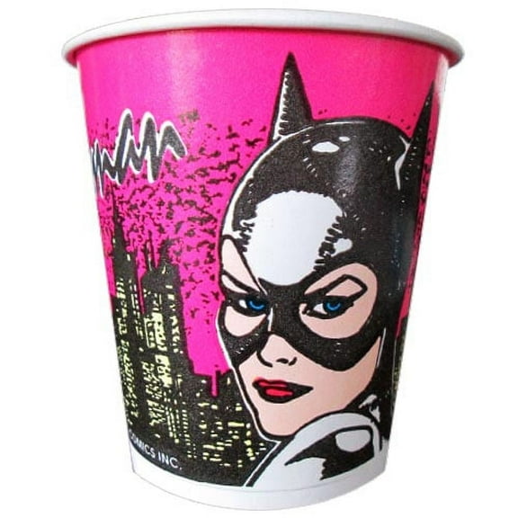 Catwoman Vintage 1991 7 oz Paper Cups, Set of 8